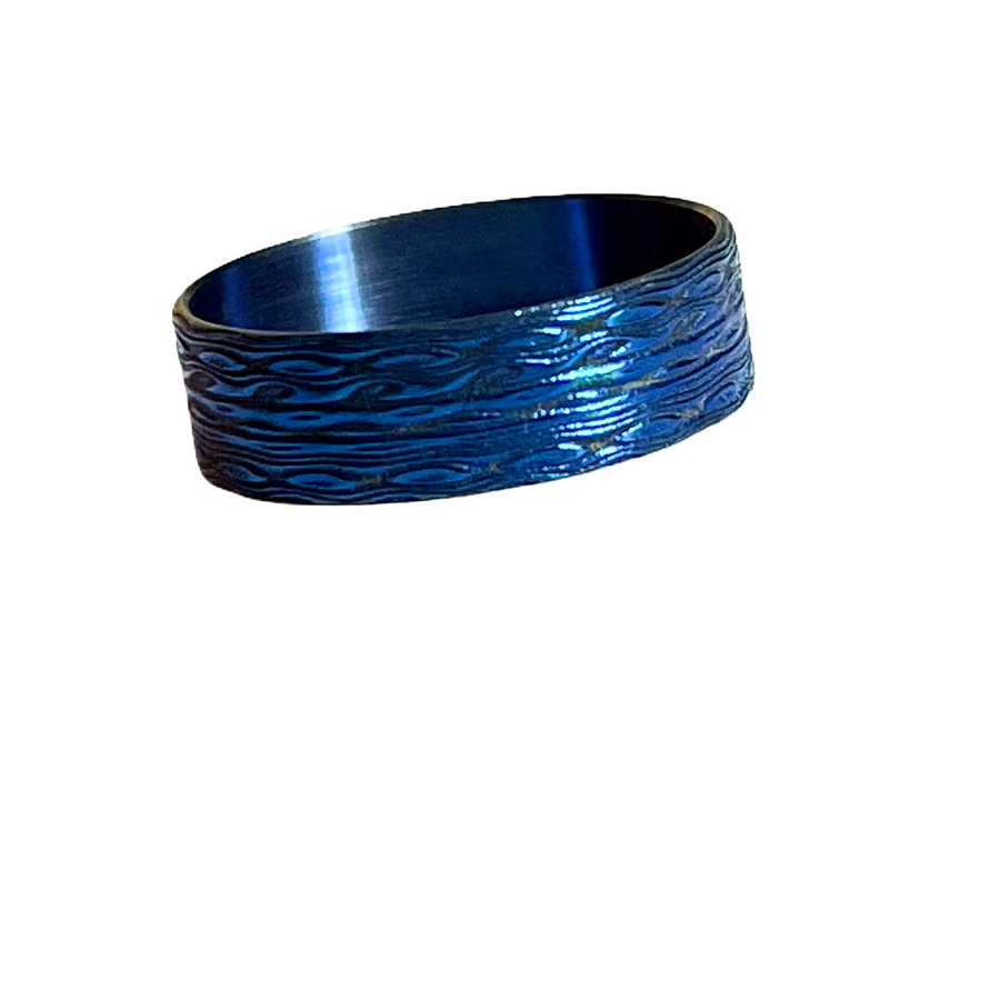 Blue D-Waves Beauty Ring Titanium 22mm Wowsers #W066