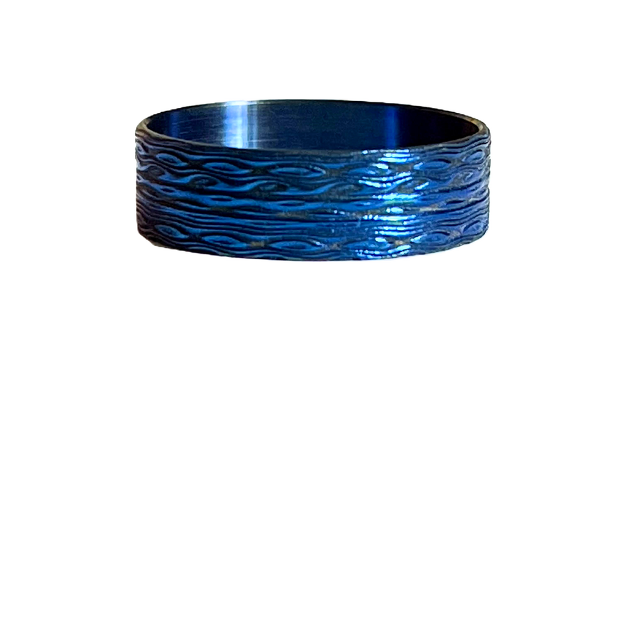 Blue D-Waves Beauty Ring Titanium 22mm Wowsers #W066