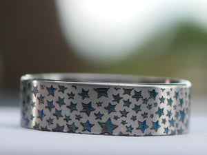 Beauty Ring Blue Stars 22/24 Titanium #WS006