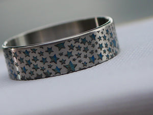 Beauty Ring Blue Stars 22/24 Titanium #WS006