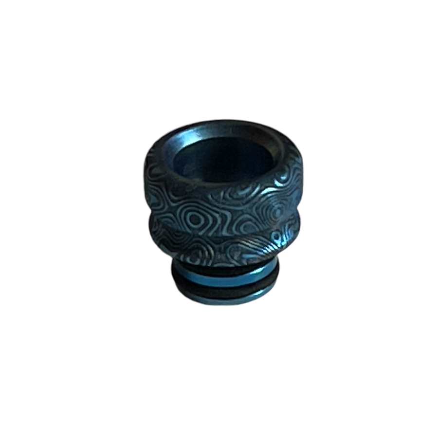 Blue Damascus Titanium 510 Drip Tip