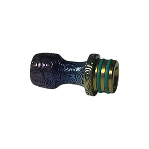 The One: Damascus Colored Titanium Drip Tip