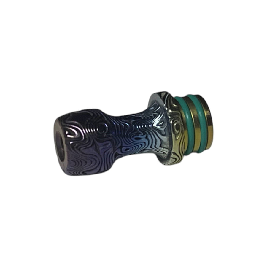 The One: Damascus Colored Titanium Drip Tip