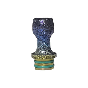 The One: Damascus Colored Titanium Drip Tip